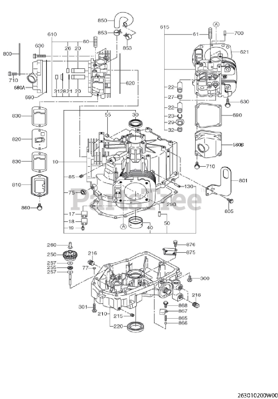 Subaru Robin EH650VC0130 (EH65) Subaru Robin Engine 100 Crankcase