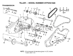 Electrolux/AYP 3497 A89 - Electrolux/AYP Tiller (1998) TRANSMISSION