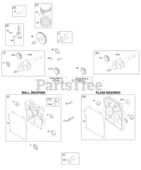 Briggs & Stratton 92232-1235-E2 - Briggs & Stratton Horizontal Engine Camshaft, Crankcase Cover/Sump, Crankshaft, Piston/Rings/Connecting Rod