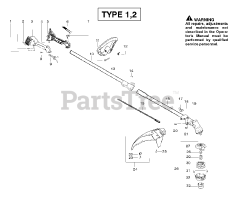 Poulan Pro PPB 200 E - Poulan Pro String Trimmer, Type 2 Handle &amp; Shaft Assembly Type 1,2