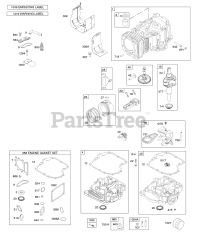 Briggs & Stratton 331777-0819-B1 - Briggs & Stratton Vertical Engine Camshaft, Crankshaft, Cylinder, Engine Sump, GASKET SET - ENGINE, Lubrication, Piston, Rings, and Connecting Rod, Warning Label