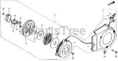 Honda EM2200 A (GE200) - Honda Generator, Made in Japan (SN: GE200-1000001 - GE200-9999999) RECOIL STARTER