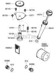 Toro 79558 - Toro 48" GrandStand Stand-On Mower (SN: 290003001 - 290999999) (2009) Lubrication Equipment Assembly Kawasaki FH580V-FS30