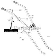 Murray 11052x50C - Murray Cultivator (2001) Handle Assembly