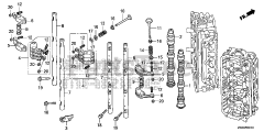 Honda BF250 A XXCA (BBJJ) - Honda Marine Engine, Made in Japan (SN: BBJJ-8000001 - BBJJ-9999999) CAMSHAFT + ROCKER ARM