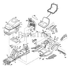 Troy-Bilt 13083 - Troy-Bilt Garden Tractor, Gear Drive (SN: 130830100101 & Above) BODYWORK &amp; TRIM ASSEMBLY