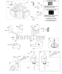 Briggs & Stratton 40R877-0009-B1 - Briggs & Stratton Vertical Engine Cylinder, Crankshaft, Camshaft, Air Guides