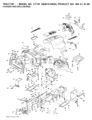Husqvarna CT 151 (960610180-05) - Husqvarna Lawn Tractor (2007-10) CHASSIS &amp; ENCLOSURES