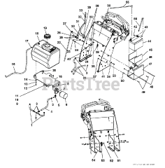 Great Dane 988641 (GHWKA1948S) - Great Dane Scamper 48" Walk-Behind Mower, 19hp Kawasaki, Hydro (SN: 000101 & Above) Fuel Tank and Up Right Assembly