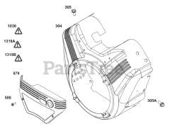 Briggs & Stratton 385447-0469-B5 - Briggs & Stratton Horizontal Engine Blower Housing Group