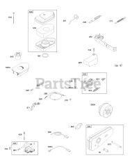 Briggs & Stratton 9H902-0100-B1 - Briggs & Stratton Vertical Engine Air Cleaner, Controls, Governor Spring, Exhaust System, Ignition