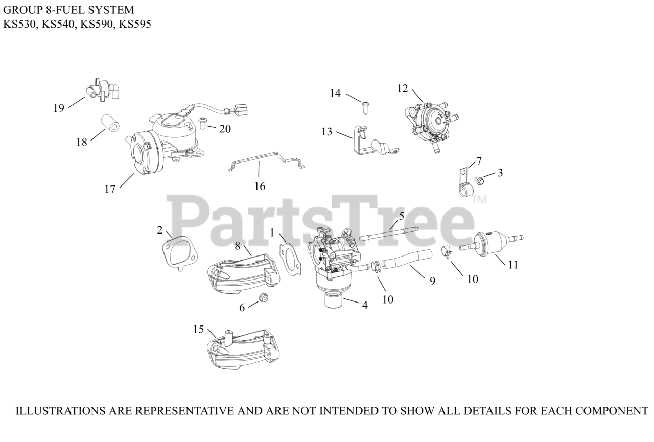 Kohler KS5953011 Kohler 5400 Series Engine, Made for MTD, 19.5hp, 14