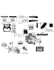 Cub Cadet RZT-42 (17YF2ACS010) - Cub Cadet 42" RZT Zero-Turn Mower, Kohler (2012) Label Map RZT42