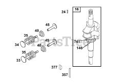Briggs & Stratton 121702-3115-01 - Briggs & Stratton Vertical Engine Valves, Crankshaft