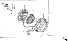 Honda GX160 K1 QX (GC02) - Honda Engine, Made in Japan (SN: GC02-2000001 - GC02-8669999) RECOIL STARTER