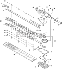 Echo 99944200485 - Echo Shaft Hedge Trimmer Attachment (SN: S07100001001 - S07100999999)