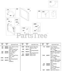 Briggs & Stratton 58A447-0481-E2 - Briggs & Stratton Horizontal Engine Radiator, Radiator Hoses, Reserve Tank
