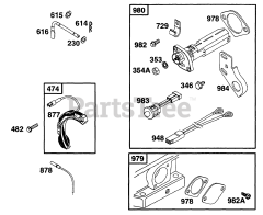 Briggs & Stratton 170402-6020-01 - Briggs & Stratton Horizontal Engine Controls, Elect, Oil Gard