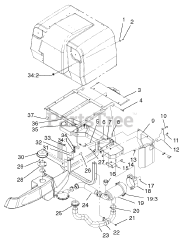 Toro 74187 (Z 350) - Toro 48" Z Master Zero-Turn Mower with Bagger (SN: 200000001 - 200000500) (2000) AIR CLEANER AND BAGGER FRAME ASSEMBLY