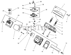 Toro 73471 (518 xi) - Toro Garden Tractor (SN: 000000001 - 000999999) (2000) Group 4-Head/valve/breather (model 73542 73570)