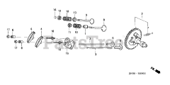 Honda GX390 K1 QWH2/A (GCAA) - Honda Engine, Made in Japan (SN: GCAA-3400001 - GCAA-9999999) CAMSHAFT