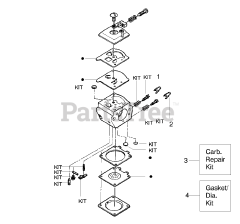 Snapper S 1634 - Snapper Chainsaw, Type 1 Carburetor Assembly (WT324) P/N 530069703