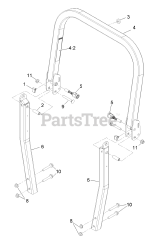 Exmark PNS651KA483 - Exmark 48" Pioneer S-Series Zero-Turn Mower, Kawasaki FR651V (SN: 314000000 - 314999999) (2014) Roll-Over Protection System Assembly No. 116-3498