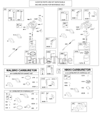 Briggs & Stratton 204412-0105-E9 - Briggs & Stratton Horizontal Engine Carburetor, Kit - Carburetor Overhaul