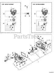 Echo QV-8000 - Echo QuikVent Chainsaw (Type 1E) (Original Version) Engine, Cylinder, Oil Cap, Chain Catcher