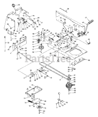White Outdoor GT-185 (147U836H190) - White Outdoor 46" Garden Tractor (1997) Idler Brkt. Deck Assy, Cross Brkt. Tube Assy &amp; Hydo Foot Pedal Assy