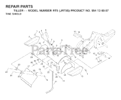 Jonsered RT 5 (954130057) - Jonsered Rear-Tine Tiller (2002-03) TINE SHIELD