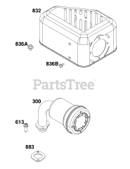 Briggs & Stratton 15T232-0011-F8 - Briggs & Stratton Horizontal Engine Exhaust Group