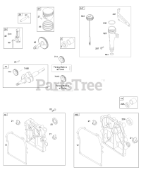 Briggs & Stratton 95202-0100-E1 - Briggs & Stratton Horizontal Engine Camshaft, Crankcase Cover/Sump, Crankshaft, Lubrication, Piston/Rings/Connecting Rod