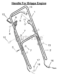 Murray 20211x5E - Murray 20" Walk-Behind Mower (1996) Handle Assembly