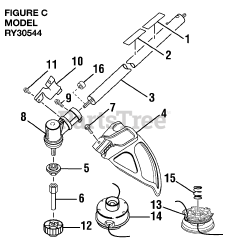 Ryobi RY 30544 - Ryobi String Trimmer, 30cc Figure C