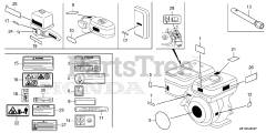 Honda GX340 UT2 QNR2/A (GCBET) - Honda Engine, Made in Thailand (SN: GCBET-2000001 - GCBET-2025452) LABEL@TOOL