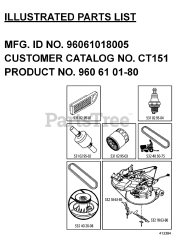 Husqvarna CT 151 (960610180-05) - Husqvarna Lawn Tractor (2007-10) FREQUENTLY USED PARTS