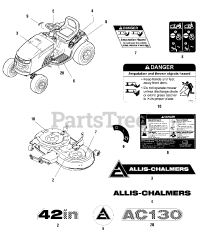 Allis-Chalmers AC 22042 (2691089-00) - Allis-Chalmers 42" Lawn Tractor, 20hp