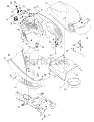 White Outdoor LT-950 H (13AP616P790) - White Outdoor 50" Lawn Tractor (2006) Hood Assembly and Fuel Tank