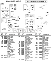 Briggs & Stratton 583447-0317-E2 - Briggs & Stratton Horizontal Engine Carburetor, NIKKI Auto Choke