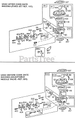 Briggs & Stratton 422437-0735-01 - Briggs & Stratton Horizontal Engine Carburetor Assemblies