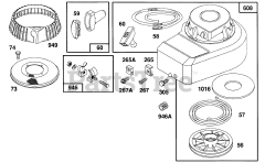 Briggs & Stratton 93902-0133-01 - Briggs & Stratton Vertical Engine Blower Hsg., Rewind Assembly