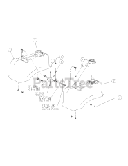Cub Cadet S6031-KW (53AI8DU6050) - Cub Cadet 60" Tank S Zero-Turn Mower, 31hp Kawasaki Fuel Tank Assembly