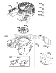 Briggs & Stratton 49E877-0020-G1 - Briggs & Stratton Vertical Engine Blower Housing Group
