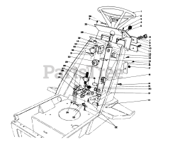 Toro 57420 (12-44) - Toro Lawn Tractor, 12hp (SN: 008000001 - 008999999) (1988) Steering Wheel  Dash Assembly