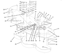 Toro 78265 - Toro 48" Recycler Mower Deck for 260 Series Tractors (SN: 089000001 - 089999999) (1998)