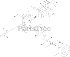 Toro 68016 (MM-658H-S) - Toro Mortar Mixer (SN: 313000001 - 313999999) (2013) Frame and Axle Assembly
