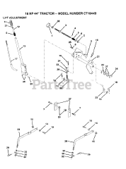 Electrolux/AYP CT 1844 B - Electrolux/AYP Lawn Tractor (1992) LIFT ADJUSTMENT