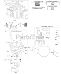 Briggs & Stratton 44K777-0124-B1 - Briggs & Stratton Vertical Engine Cylinder, Engine Sump, Kit/Gasket Set-Engine
