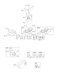 Briggs & Stratton 28M707-1162-E2 - Briggs & Stratton Vertical Engine Air Cleaner, Muffler, Deflectors